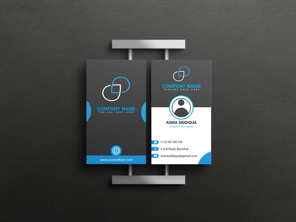 Dark business card mockup